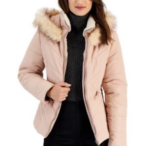 Maralyn & Me Jr Faux Fur trim hooded puffer jacket XL